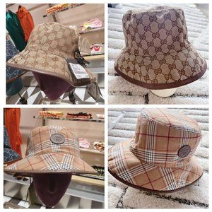 New Gucci Reversible GG Supreme Horsebit Bucket Hat Beige Canvas/ Wool Size XS